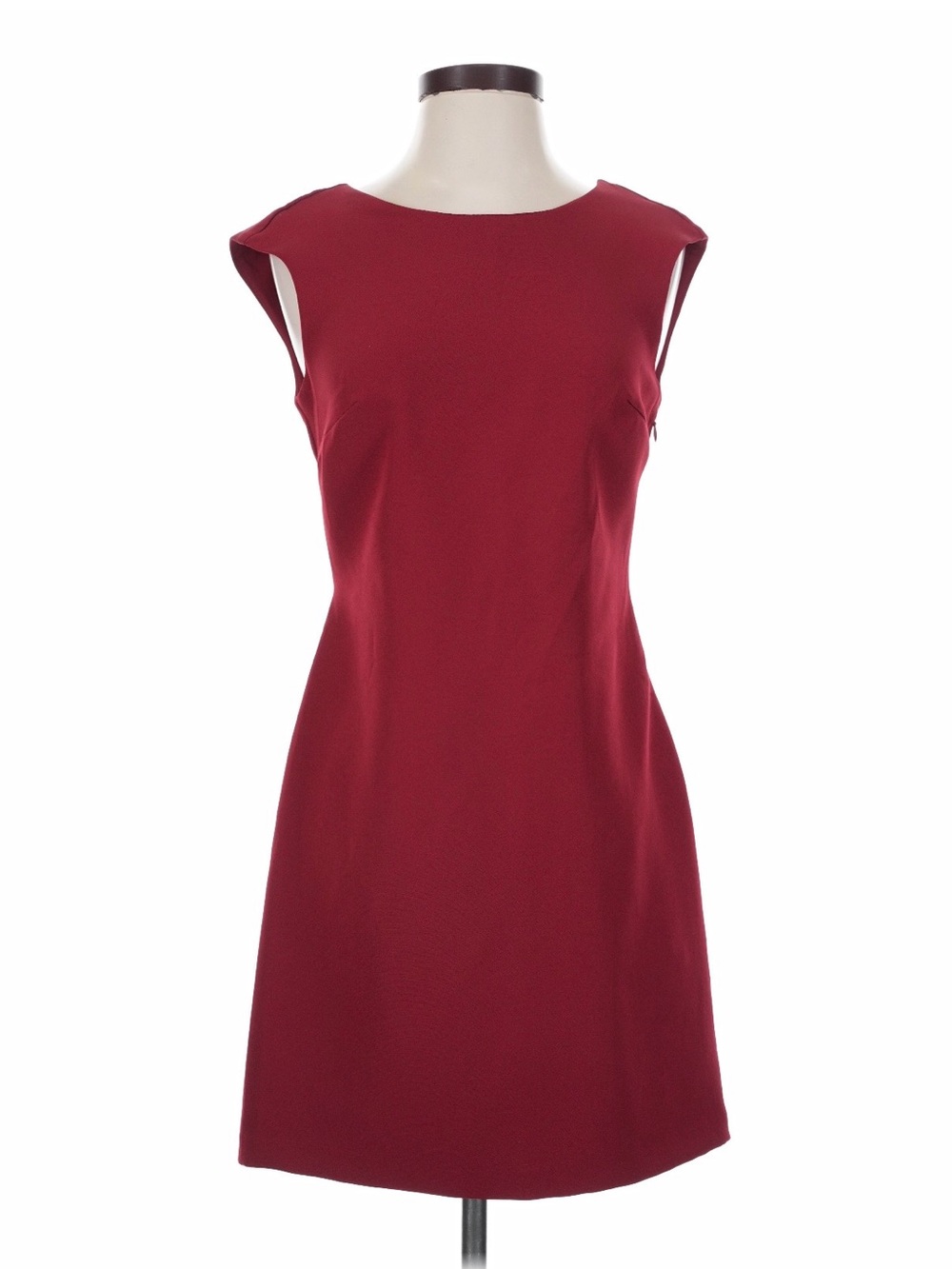 Zara Sleeveless Sheath Midi Dress in Burgundy